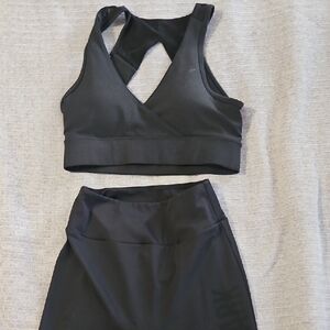 Gymshark Black Leggings and Sports Bra Set